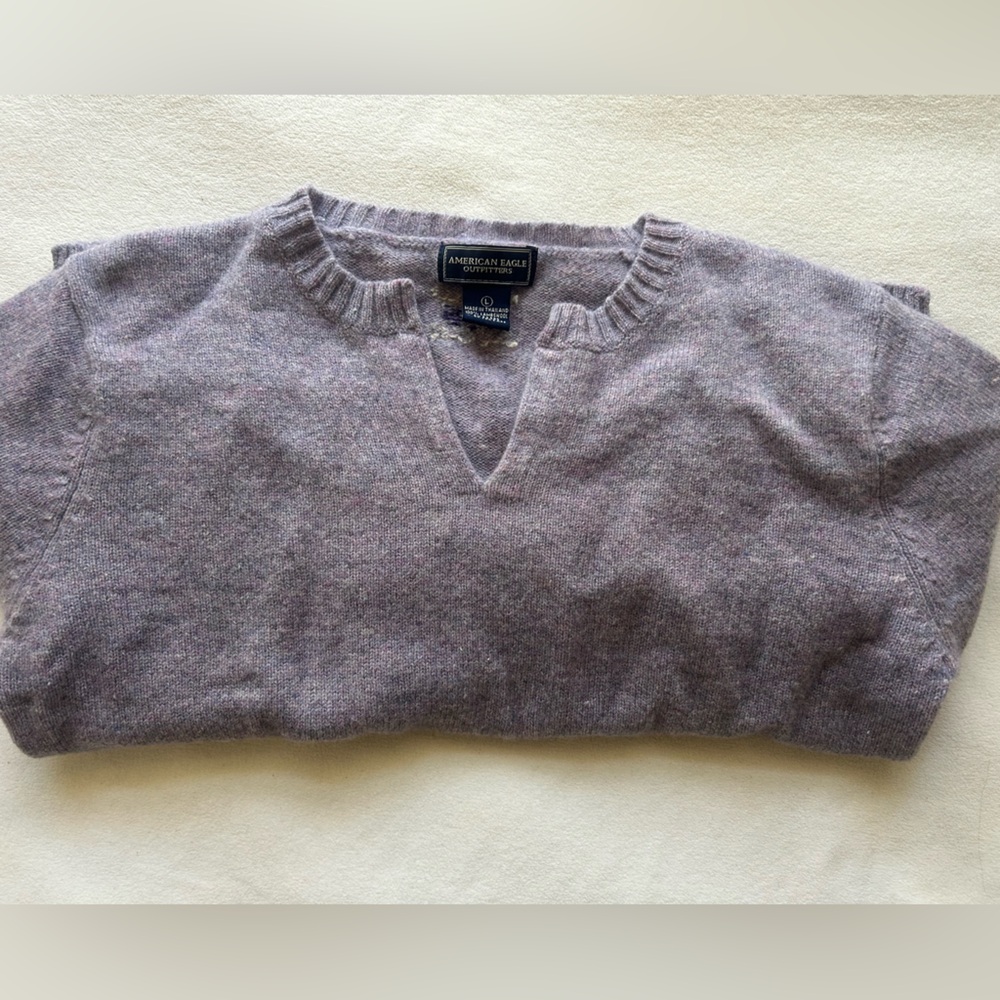 American Eagle Wool Sweater with Patterned Cuffs - image 5